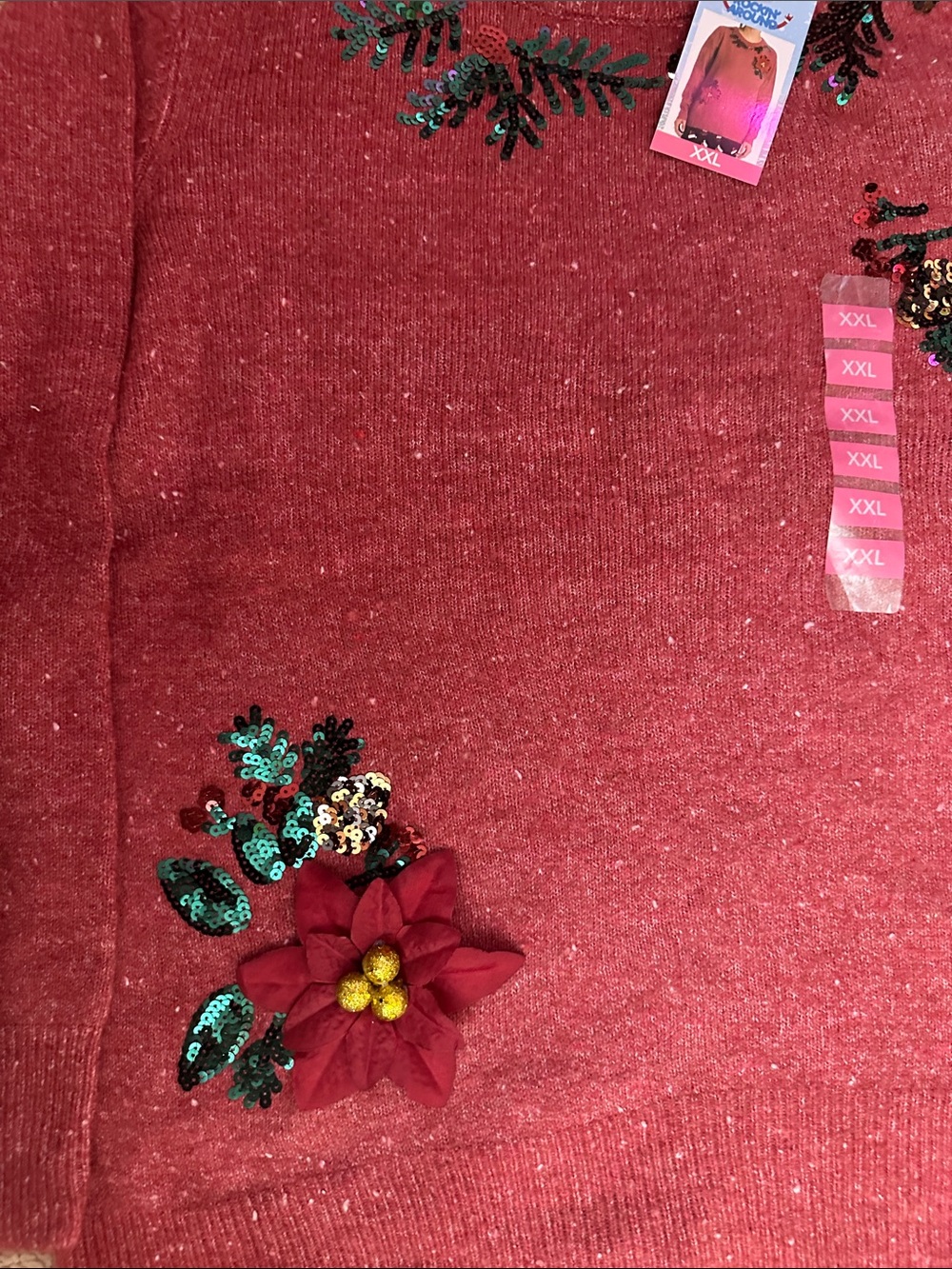 Rockin Around Pink Sequin Holiday Sweater Size XXL - Picture 3 of 6